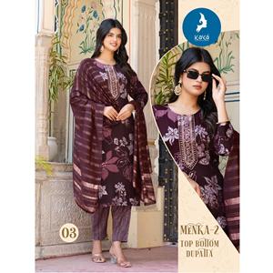 Dernière mode Maruti traditionnelle colorée femmes Chanderi Kurti Capsul feuille imprimée Dupatta mariage toutes saisons fantaisie nouveau style - Product Image 1