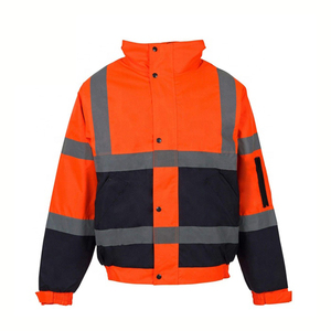 แจ็คเก็ตความปลอดภัยสะท้อนแสงการมองเห็นสูง Workwear กันน้ําเครื่องบินทิ้งระเบิดผ้าซับในแจ็คเก็ต Hi-Vis แจ็คเก็ตคลาสสิก - Product Image 4