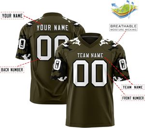 Camiseta de fútbol americano de tela de malla resistente personalizada con mangas cortas y nombre y número impresos Proveedor a granel OEM - Product Image 2
