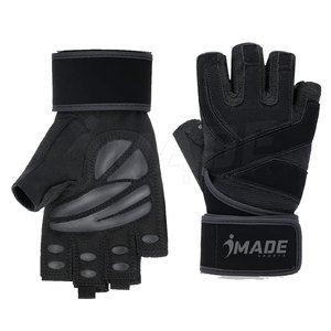 Gants de sport pour hommes en cuir véritable à demi-doigts IMADE SPORTS IMS-209, best-seller, % cuir véritable, musculation, sport - Product Image 2