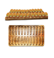 Présentoir à tacos en bois de manguier de qualité admirable pour les objets décoratifs de forme carrée et polis naturels avec vente