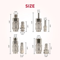 Raccord pneumatique en acier inoxydable sur mesure, type Euro, coupleur rapide pour ligne d'air, adaptateur de raccordement, embout pour tuyau de 6/8 mm pour compresseur d'air
