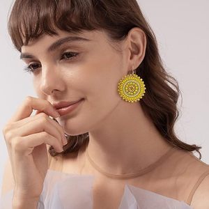 Nouveau coloré été bohême gland perlé boucles d'oreilles femmes cristaux verre balancent goutte déclaration paix fête - Product Image 3