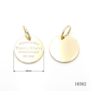 Accessoires <span class=keywords><strong>de</strong></span> sac <span class=keywords><strong>de</strong></span> qualité or clair, vente en gros, gravure personnalisée, breloques porte-clés en métal avec logo circulaire - Product Image 2