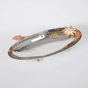 Juego de 2 Bandejas Clásicas para Servir, para Hogar, Hotel, Restaurante, Utensilios de Cocina, Color Plata y Dorado, Diseño Moderno, Bandejas Metálicas para Servir Café - Product Image 6