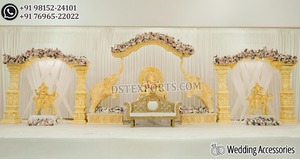 Big Bash Décor de scène de mariage indien du sud Grand Manavarai Kalyana Mandapam Unique Sri Lanka Poruwa Cérémonie de mariage Mandap - Product Image 3