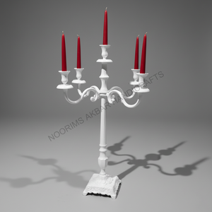 Candélabre en métal blanc à 5 bras au sol Type de branche bougeoir fête de mariage événement décoration de Table de noël exportateur - Product Image 2