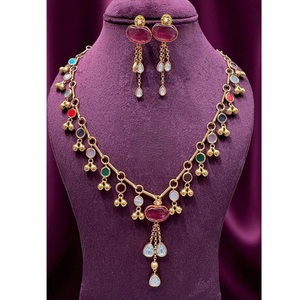 Luxury High Quality Gold Plated Stylish <b>Necklace</b> <b>Set</b> With <b>Earrings</b> For Wedding <b>And</b> Party Wear Collection For Women or Girls - Product Image 1