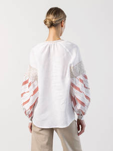Blusa de algodón con manga bordada para mujer, Top de fiesta, de diseñador, estilo ucraniano - Product Image 6