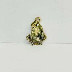 Colgante de jaspe de piel de leopardo natural Colgante de Plata de Ley 925 Piel de leopardo Jasper Piedra preciosa Colgante hecho a mano Joyería de plata - Product Image 4