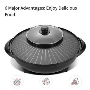 Cross-border 110V <b>Electric</b> <b>Grill</b> Pan with Temperature Control and Non-Stick Surface Household Use - Product Image 5