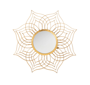 Espejo de pared de metal dorado de diseñador para decoración de interiores del hogar, espejo de pared de Metal para decoración de interiores moderna - Product Image 3