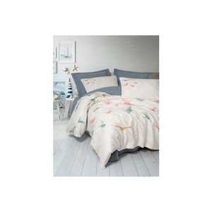 Kaija Blue Satin Duvet Cover <b>Set</b> Luxury Single Size for Home Bed Wedding or <b>Comforter</b> Includes 4 Pcs King Size - Product Image 1