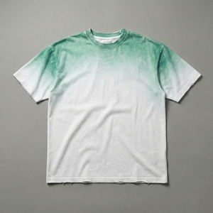 Camiseta informal de algodón para hombre con degradado de color verde a blanco, tejido transpirable, manga corta, cuello redondo, estilo minimalista urbano - Product Image 5