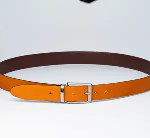 art 1604 3.5 cm convex belt swivel in leather orange