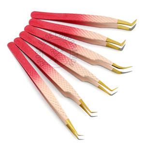 Best Seller Curved Classic Tweezer Eyelash Lightweight Isolation Long Tweezers 90 Volume Boot Fiber Tip Nonslip Lash <b>Tool</b> - Product Image 1