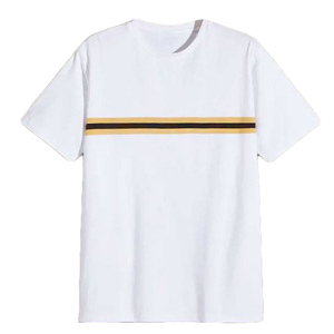 เสื้อยืดแขนสั้นลำลองสำหรับผู้ชายทรงเข้ารูปผ้าถักแบบเรียบง่ายสำหรับฤดูร้อนออกแบบโลโก้ได้ตามต้องการ - Product Image 1
