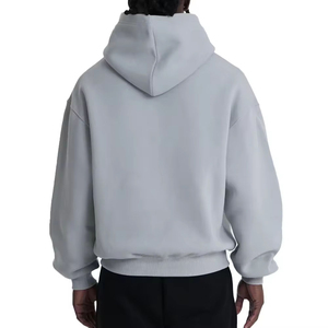 Sweat à capuche 100% coton unisexe avec logo personnalisé brodé long style uni qualité hiver 6XL 400gsm polaire sweats à capuche pour hommes - Product Image 3