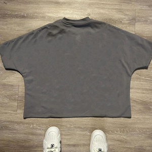 เสื้อยืดผ้าไมโครไฟเบอร์ทรงโอเวอร์ไซส์สำหรับผู้ชายเสื้อยืดคอตตอน100% โอเวอร์ไซส์หนาทรงหลวม320gsm เฮฟวีเวต - Product Image 2