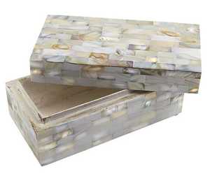 Handmade Best-Selling Rectangle Jewelry <b>Box</b> High Quality Craft Shinny Mother Pearl Inlay Promotional MDF Engraved Customized - Product Image 1