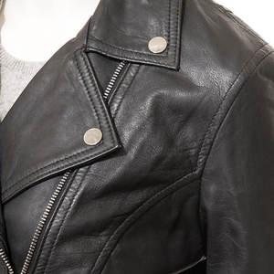 Veste en cuir satiné matelassée pour femme, automne-hiver, avec fermeture éclair, col montant, imperméable et coupe-vent, pour adultes - Product Image 5