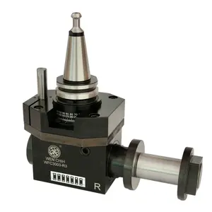 Cabezales angulares de acero CNC ISO30 para conexión a máquina, con pernos de tracción R3, distancia de posicionamiento central de 45 mm, operación manual, para aluminio y acero - Product Image 2