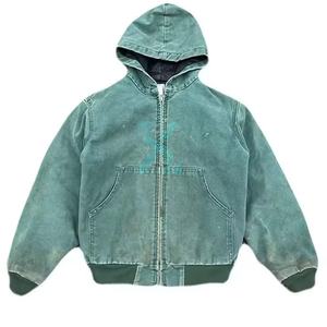 Sudaderas con capucha y cremallera con lavado ácido para mujer con logotipo suave y hombros caídos con logotipo de diseño vintage superventas nuevo con logotipo personalizado talla Premium - Product Image 1