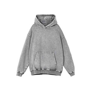 Nueva llegada Unisex pulóver camuflaje piedra lavado Sudadera con capucha alta calidad 100% algodón personalizado hombres peso pesado Vintage de gran tamaño - Product Image 4