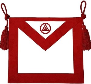 Tablier de membre maçonnique RegaliaLodgeMasonicRoyalArchMason avec fermeture éclair Raxine, broderie tendance et chaînes, sangle unique, unisexe, forme coussin - Product Image 1