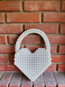 <b>Ivory</b> Pearl Beaded Hobo Bag Handmade Statement Purse | Elegant Bead Shoulder Bag | Vintage Style Bridal <b>Handbag</b> | - Product Image 3