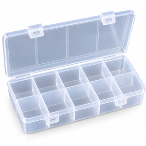 10 Compartment Clear Plastic Organizer <b>Storage</b> <b>Box</b> for Jewelry Beads Crafts Screws Hardware <b>Small</b> Parts – Made in Türkiye - Product Image 1