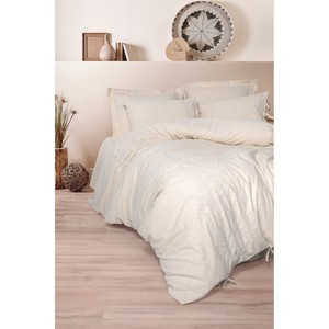 Kivora Double Duvet Cover <b>Set</b> Soft Cotton Linen Floral Pattern Ruffles 3pcs for Home Bedding <b>Comforter</b> Wedding Hospital Hotel - Product Image 3