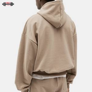 Baggy Cropped Men's Blank Graphic Hoodie No String Fleece 100% algodón Oversized Heavyweight 300gsm Winter - Product Image 3
