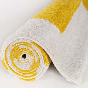 Handmade Geometric Yellow & <b>White</b> Viscose <b>Rug</b> for Living Room <b>Bedroom</b> Hallway - Product Image 6