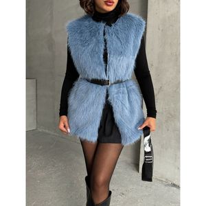 Chaleco de Piel Sintética al por Mayor para Mujer, Mezcla Suave de Algodón y Poliéster, Color Piedra Elegante, Ropa Exterior Marca TOPSHOW - Product Image 4