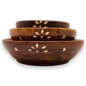<b>Large</b> Handcrafted Wooden <b>Serving</b> <b>Bowl</b> Made From Premium Hardwood Perfect for <b>Large</b> Family Meals or Gatherings - Product Image 1
