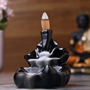 Ensemble de porte-encens en céramique fait main avec cône émetteur de fumée, utilisation aromatique toute saison - Product Image 3