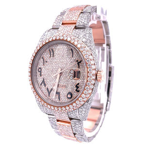 Reloj de Pulsera de Edición Limitada de Acero Inoxidable con Cristales de Cuarzo Moissanite Estilo Hip Hop Premium - Product Image 2