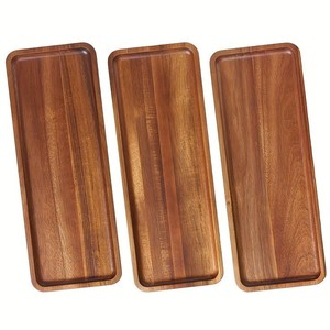 Bandeja de servicio larga rectangular de madera de acacia pequeña Tabla de charcutería de madera elegante - Product Image 5