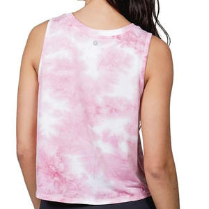 Color sólido Ropa de niña Tanktop Cuello redondo Manga corta Tye Dye Mujeres Tank Top Tamaño de EE. UU. Sublimación Impreso Sexy Lady Top - Product Image 4