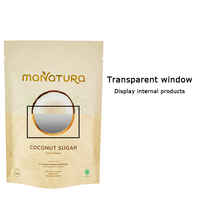 Sachet d'emballage Doypack 250g 8oz 0.5lb 200 microns en PET/Papier/VMPET/PE, coloris Or, Marron, Jaune, Vert, Blanc, avec fenêtre et fermeture éclair, pour sucre