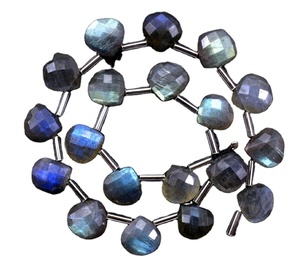 Gema labradorita Natural para mujer, 19 unidades, cuentas de Briolette con forma de corazón facetadas, fabricante al por mayor, alta calidad auténtica, 2020 - Product Image 1