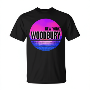 T-shirt vintage Woodbury Vaporwave New York, abbigliamento promozionale in stile retrò - Product Image 2