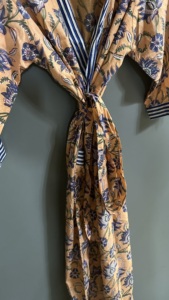 Kimono largo de algodón ecológico con estampado Floral, ropa de noche suave y cómoda, bata de verano, ropa de playa nupcial, cintura Natural - Product Image 6