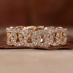 Bague unisexe Miami Cuban Link Chain 1.0 TW avec diamant de laboratoire taille TW, clarté VS2, pour mariage ou fiançailles, certifiée IGI - Product Image 1