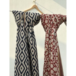 Cotton Block Print Pareo Scarves <b>Swimsuit</b> Cover Ups 180cm Length Loose Fit - Product Image 3