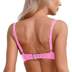 Soutien-gorge en cuir pour femme, style urbain, grande taille, léger, respirant, à maintien élevé et avec logo frontal - Product Image 2