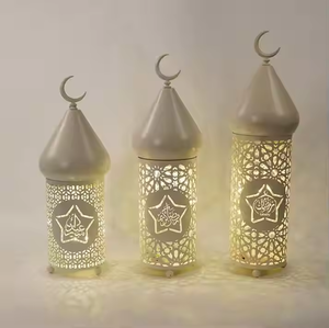 Hierro moderno hecho a mano Eid Mubarak Ramadán linterna decoración del hogar lámpara - Product Image 3