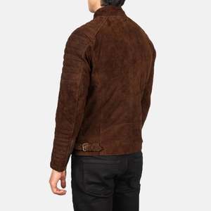 Damian Genuine Sheep Skin <b>Leather</b> Biker <b>Jacket</b> Mocha <b>Suede</b> Tassel Reversible Zippered Water Proof Vintage Aviator XS Coated PU - Product Image 5