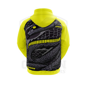 Vêtements décontractés Logo personnalisé Conception Noir/Jaune Sweats à capuche pour hommes Coton Polyester à manches longues Sublimation Hoodie - Product Image 6